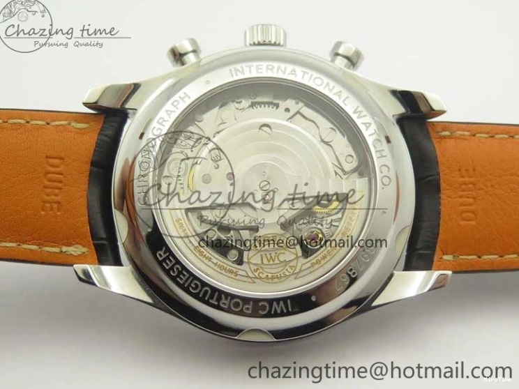 MIROTIME 0110 Portugieser Chrono  42 IW390403 ZF 1:1 Best Edition White Dial Blue Hand on Black Leather Strap A WellDesigned 7190